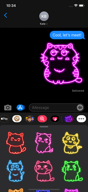 Neon Kitty Glowing Stickers(圖3)-速報App