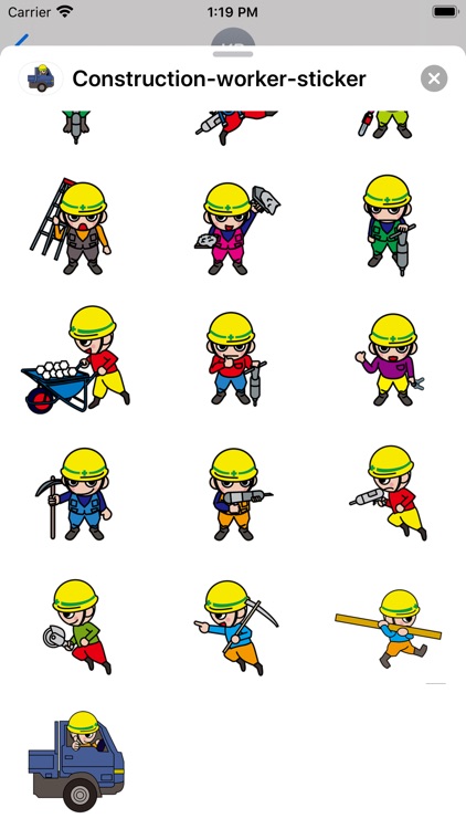 Construction worker sticker