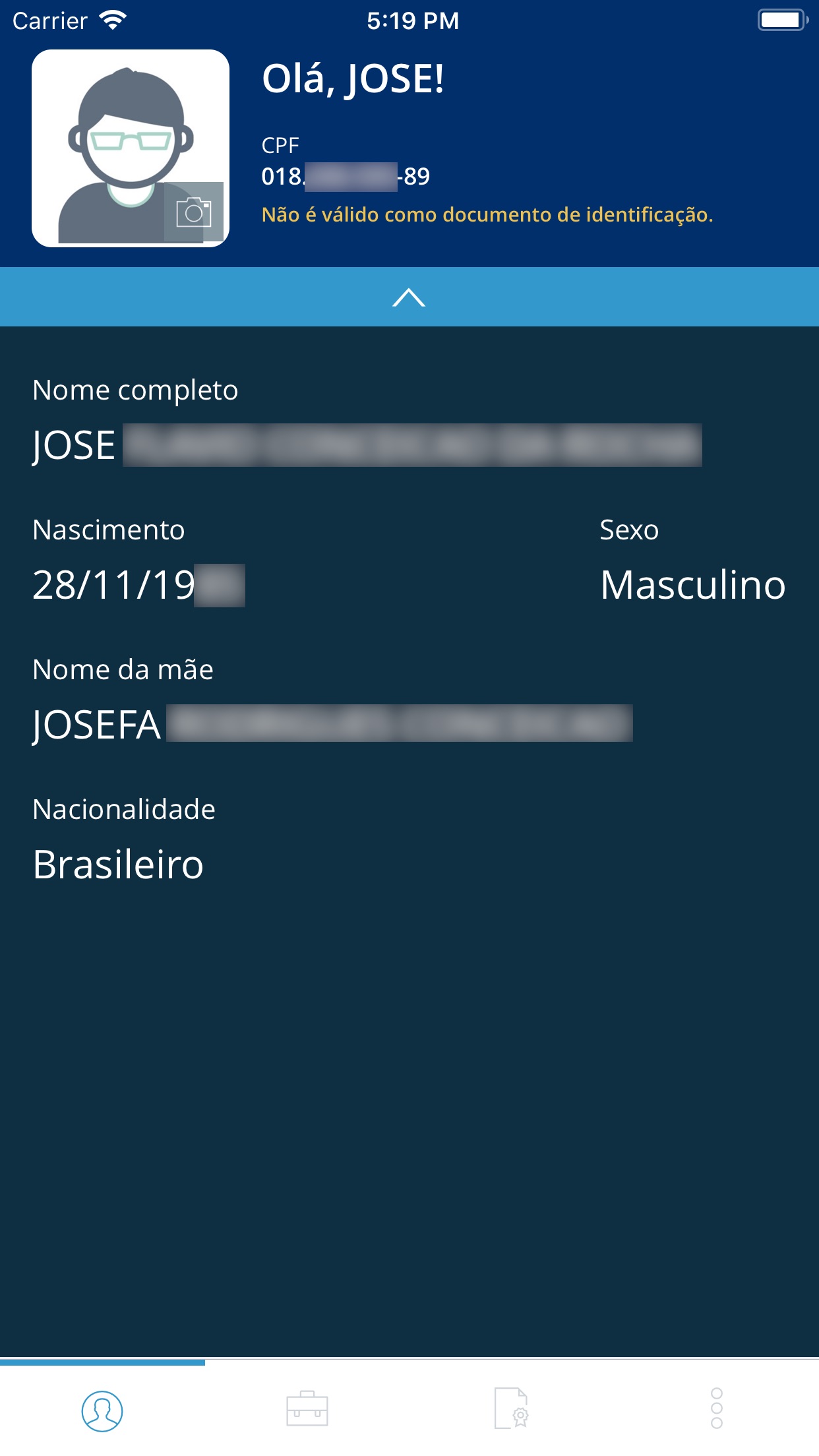 Screenshot do app CTPS Digital