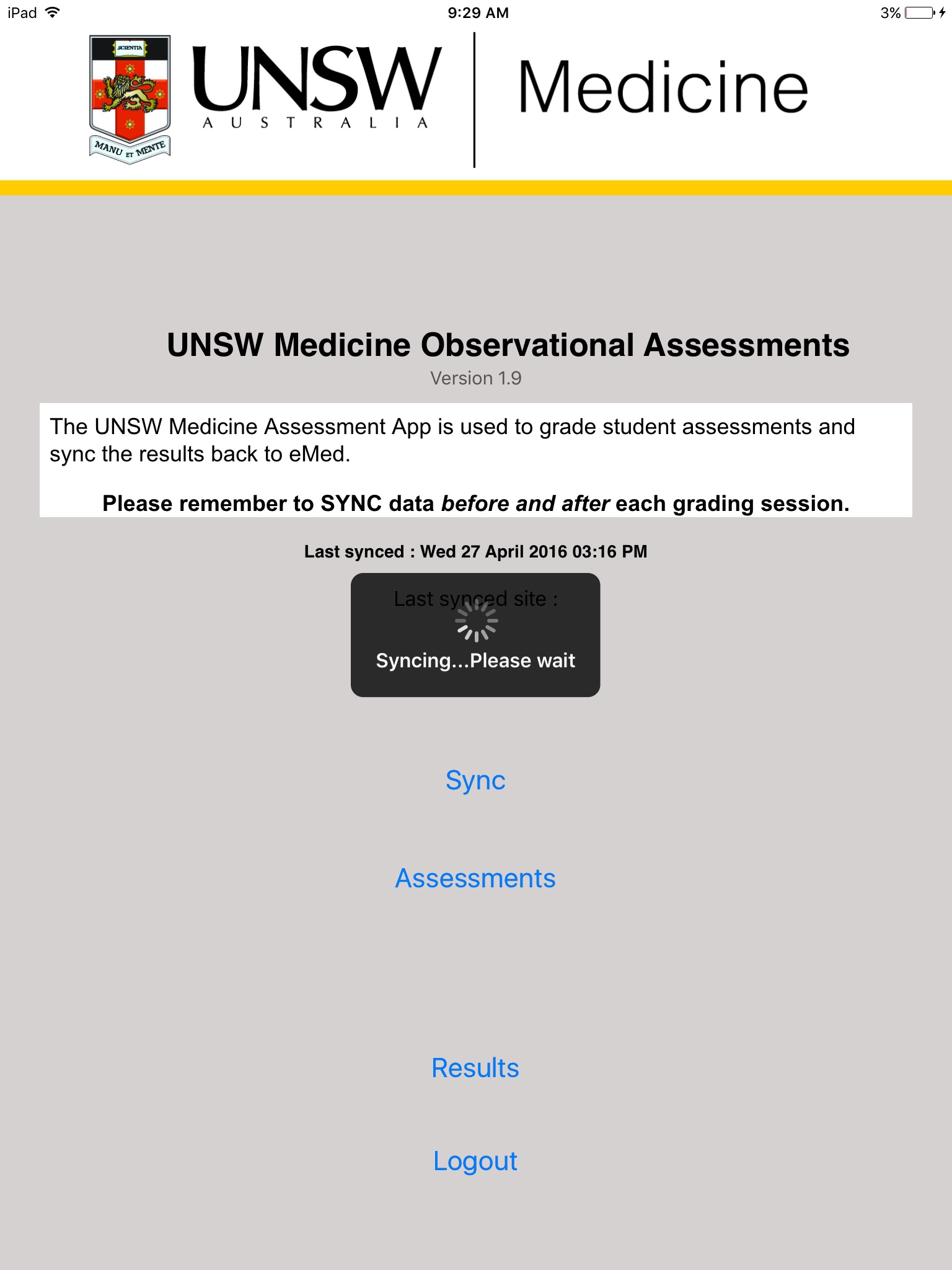 UNSW Medicine OAApp screenshot 2