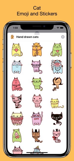 Cute cats - hand drawn emoji(圖1)-速報App