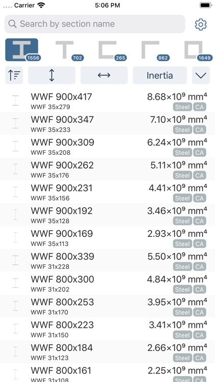 Cross Section Engineering Data