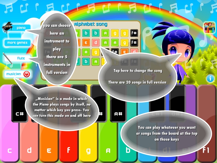 Cute Piano Lite play and learn