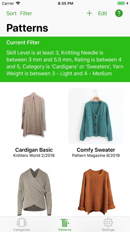 Knitting Patterns Full