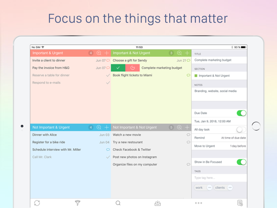 Focus Matrix – Task Manager screenshot