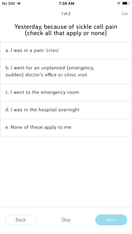 Sickle Cell Symptom Recorder