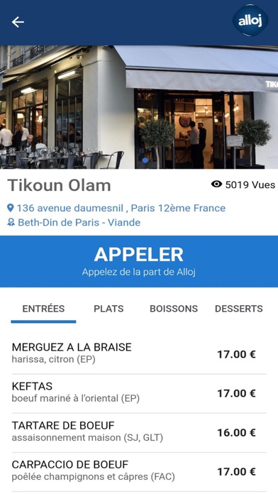 ALLOJ Restaurant voyage cacher screenshot 3