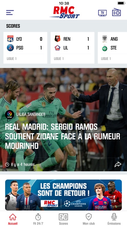 RMC Sport News, Foot en direct
