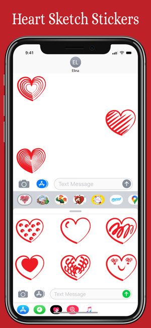 Heart Sketch iMessage Stickers(圖3)-速報App