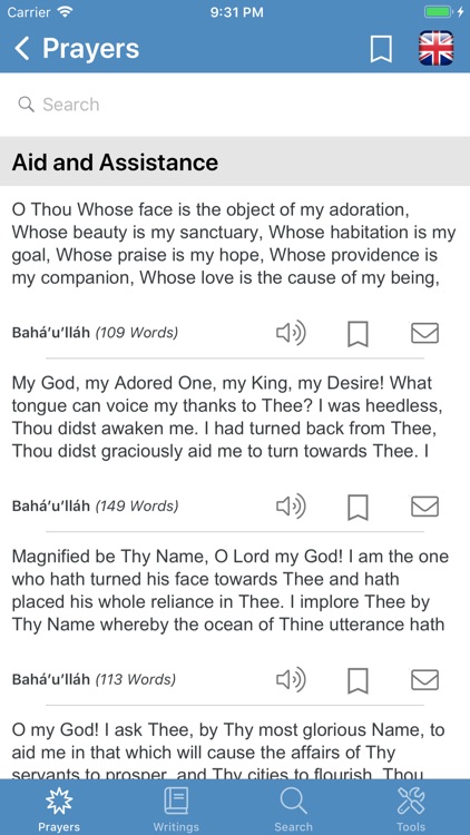Bahá'í Prayers,Writings,Tools