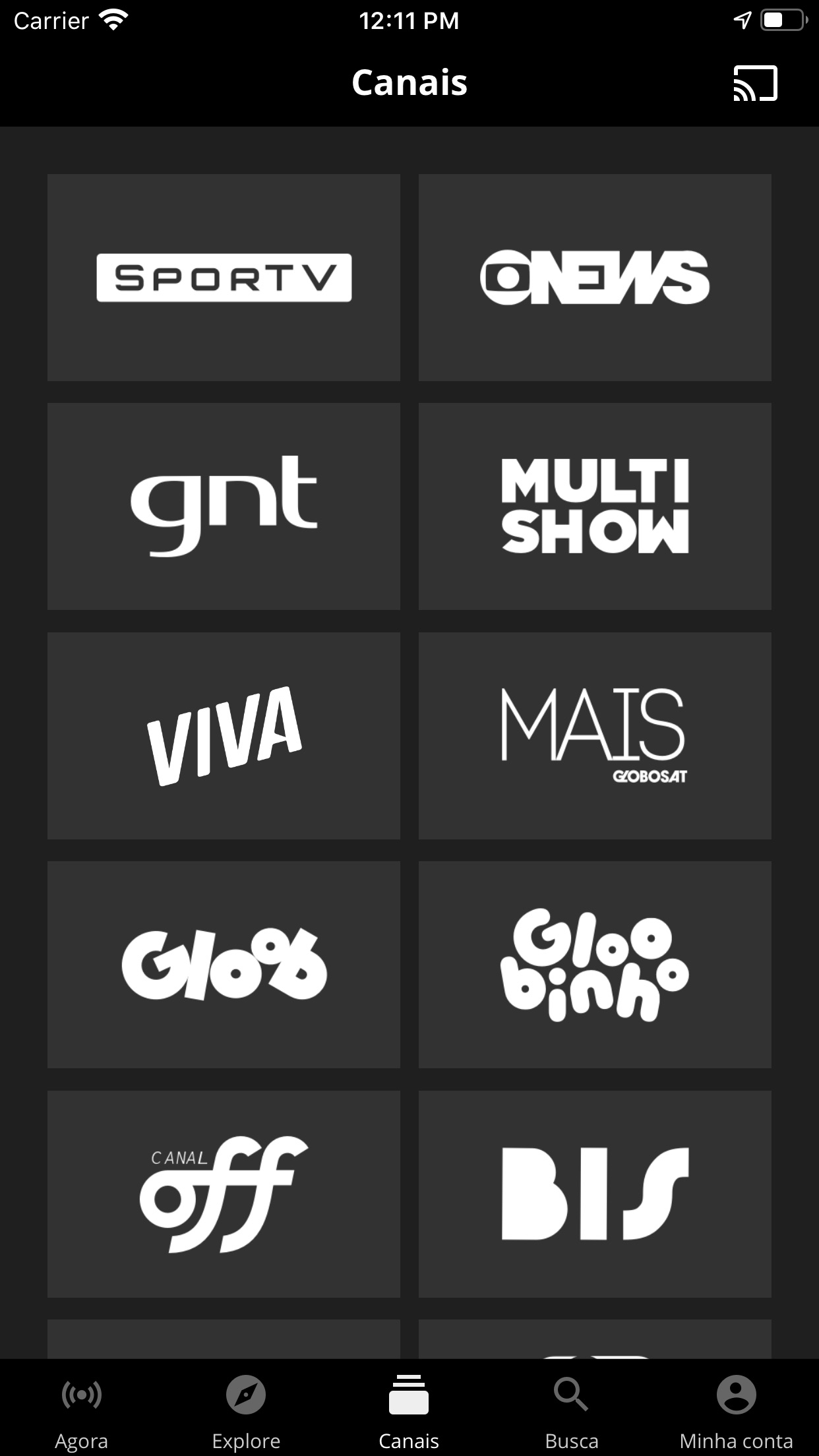 Screenshot do app Globosat Play