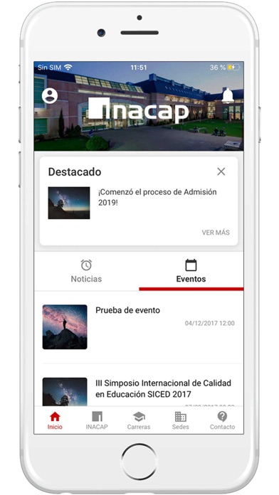 INACAP Móvil App screenshot 2