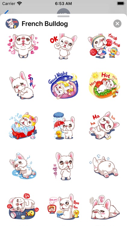 French Bulldog Stickers.