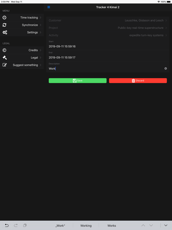 Screenshot #6 pour Kimai 2 Offline Time Tracker