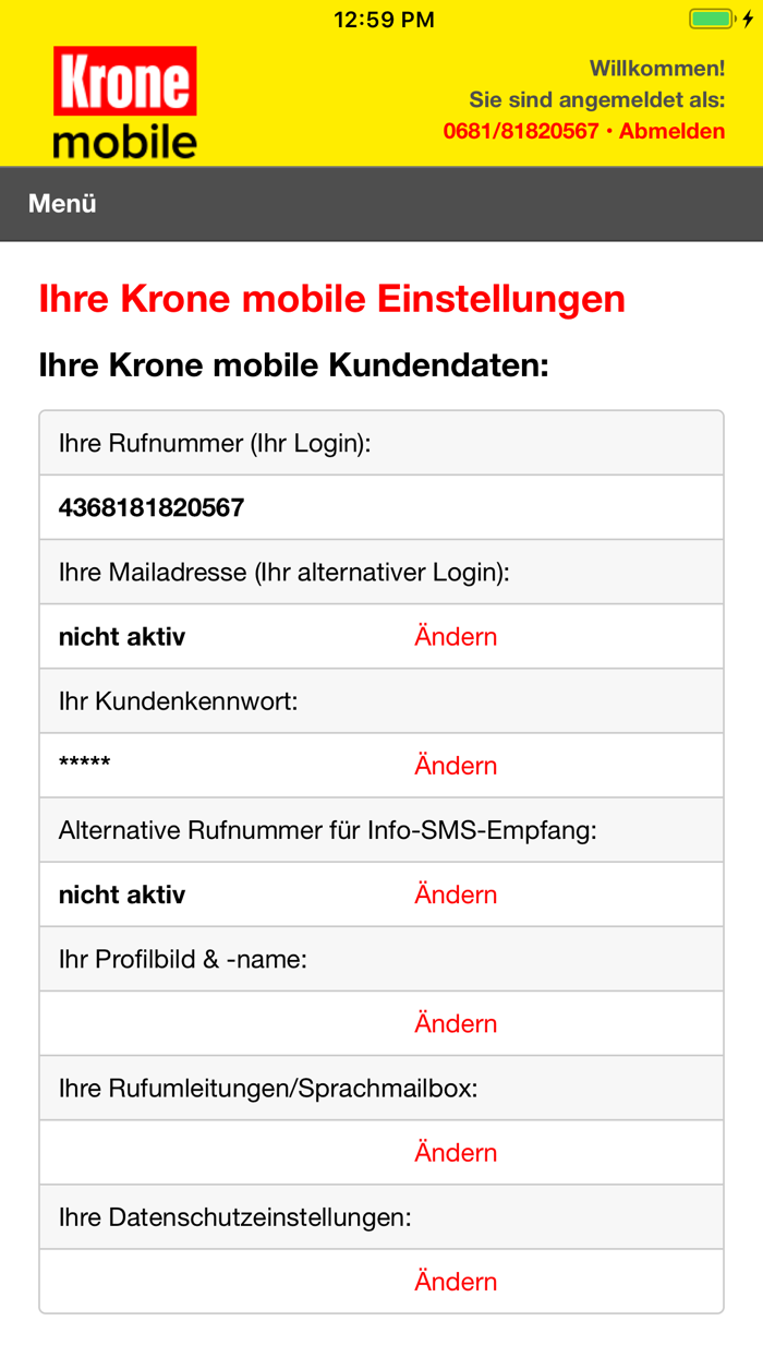 Krone mobile Tarif