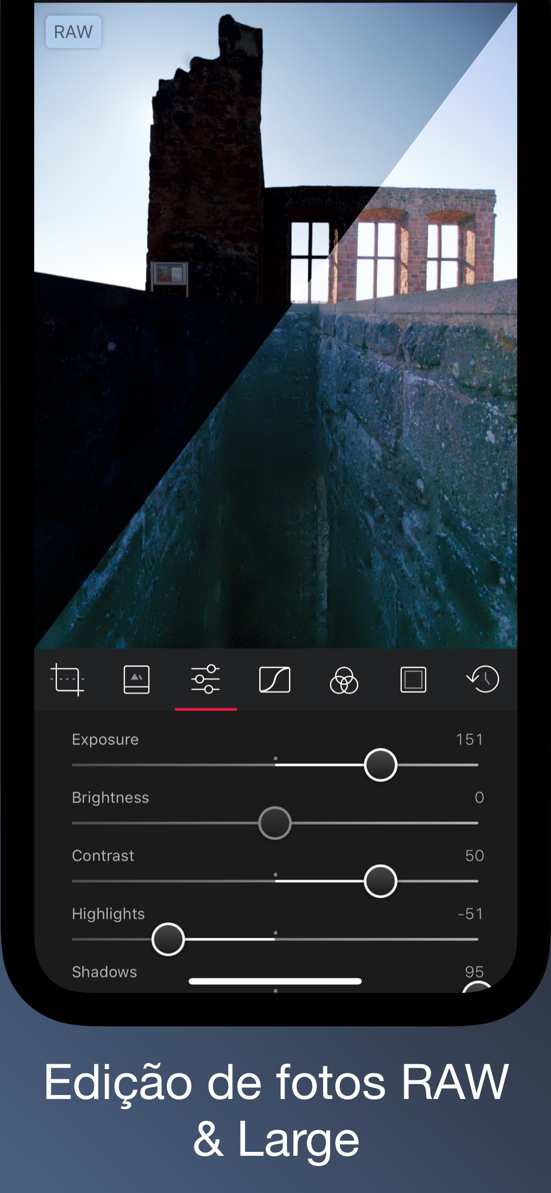 Screenshot do app Darkroom – Photo Editor