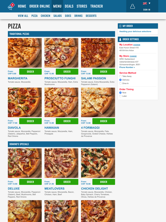 Domino's Pizza Switzerland screenshot 2