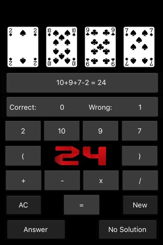 24 Game - Arithmetical Game screenshot 2
