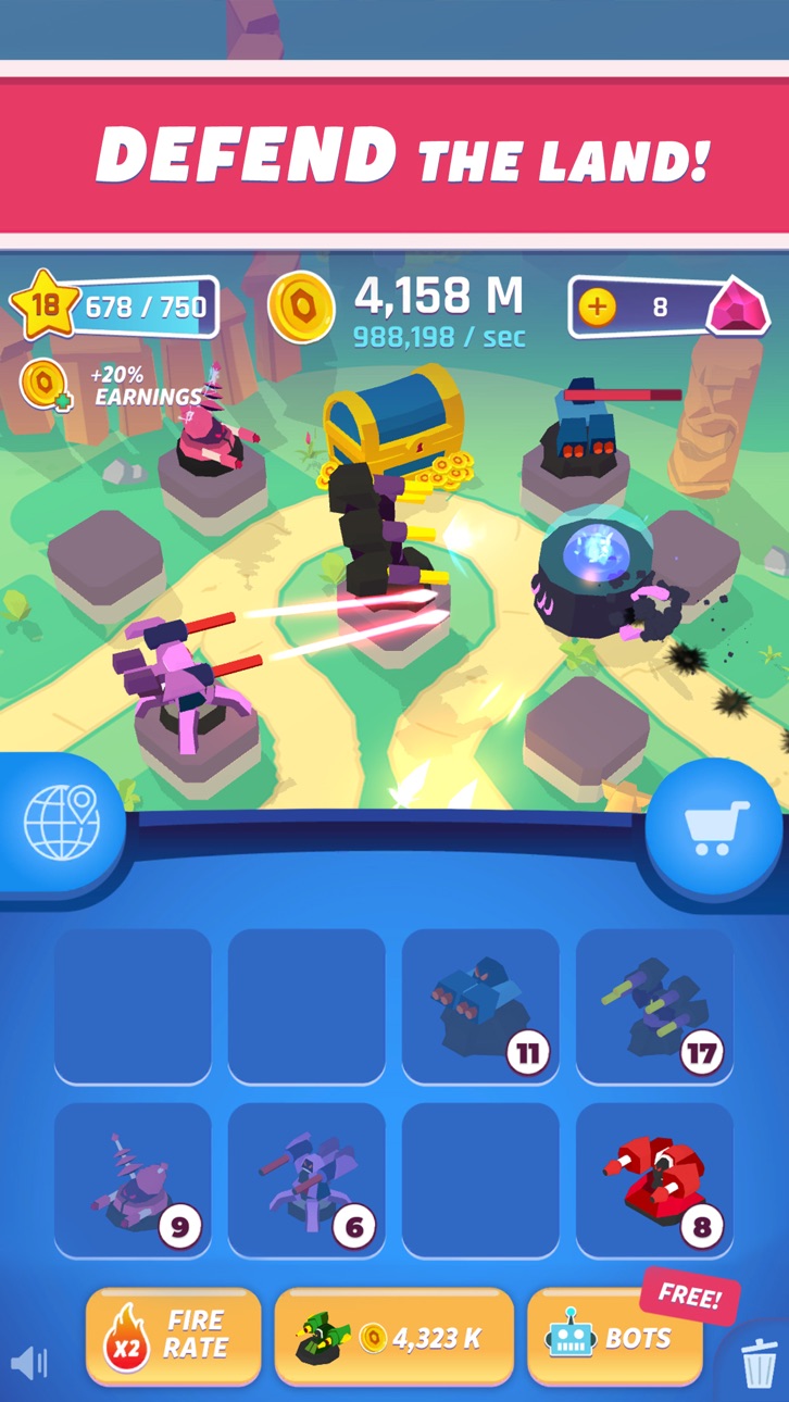Merge Tower Bots Hack screenshot 1 - iOS game interface