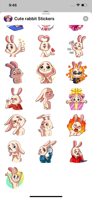 New Lovely Rabbit Stickers HD(圖3)-速報App