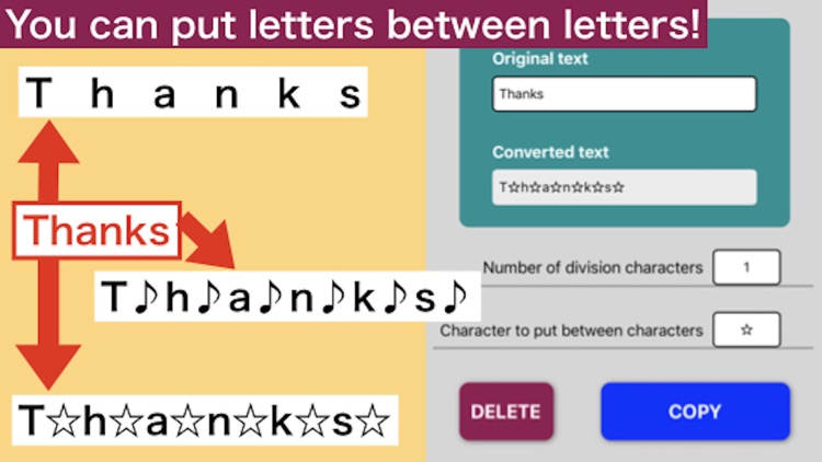 Put a letter between letters!