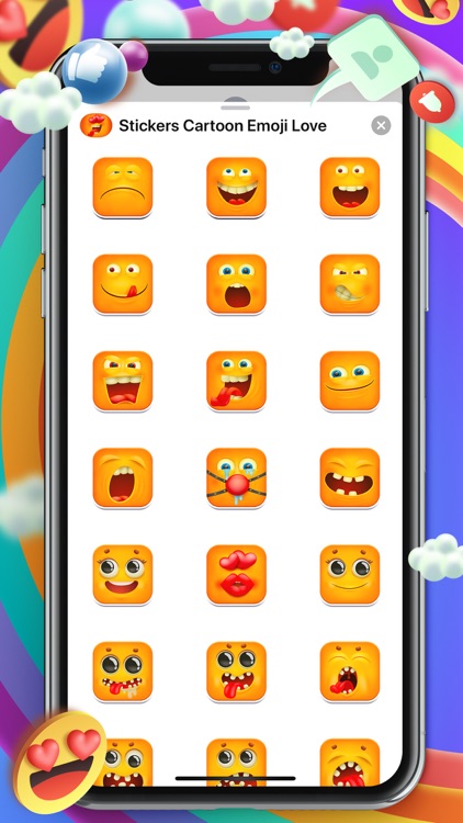 Stickers Cartoon 3D Emoji Love