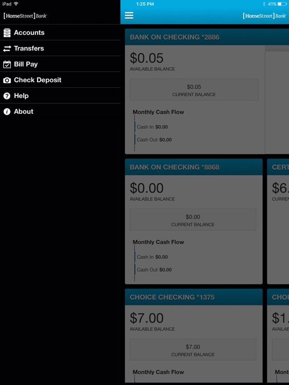 HomeStreet Banking for iPad