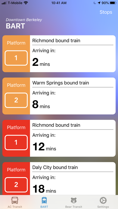 CalTransit for iPhone screenshot 3