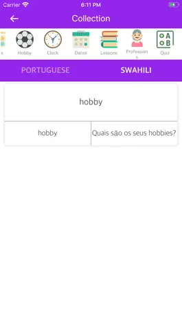 Game screenshot Portuguese Swahili Dictionary apk