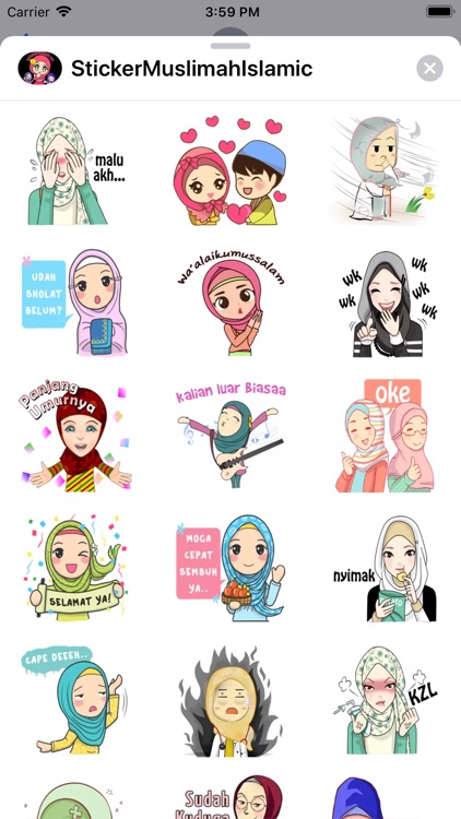 Hijab Islam Cute Stickers HD screenshot-3