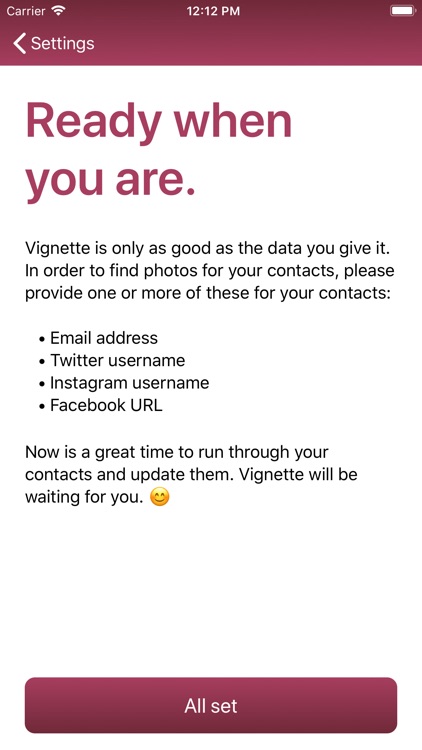 Vignette – Update Contact Pics