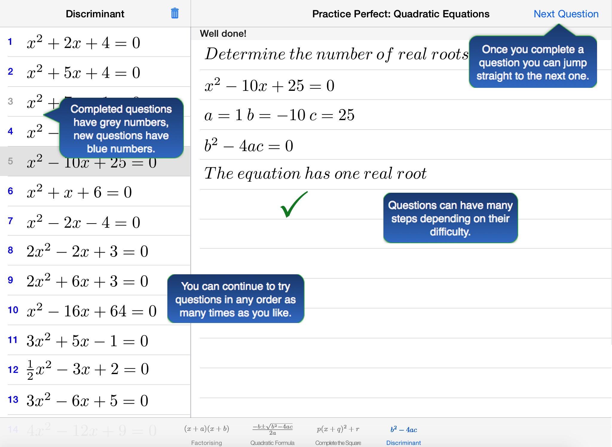 Practice Quadratic Equations screenshot 2