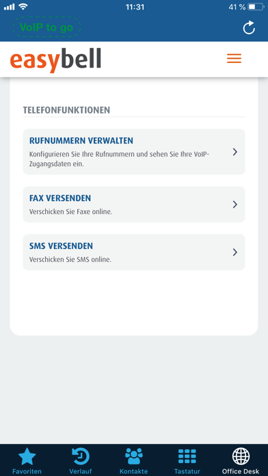 easybell - VoIP to go screenshot 3