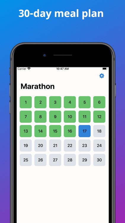 Healthy food marathon