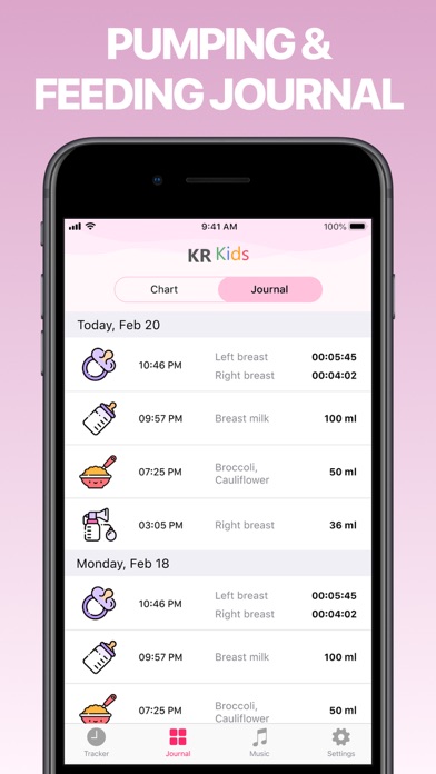 KR Kids: Baby feeding tracker screenshot 4