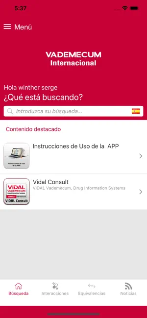 Captura 1 Vademecum Internacional iphone