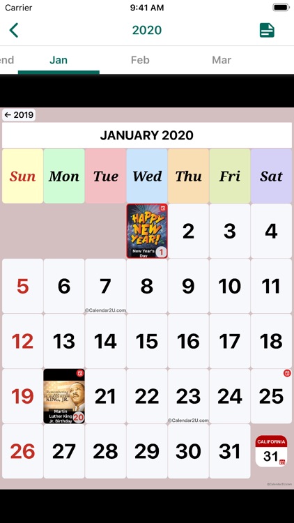 California Calendar 2020-2021 screenshot-4
