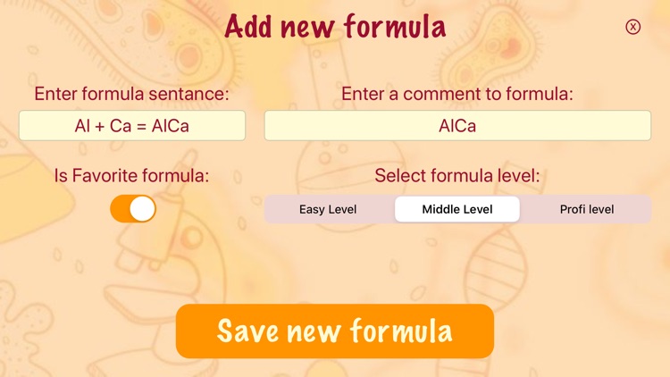 Chemical formula training