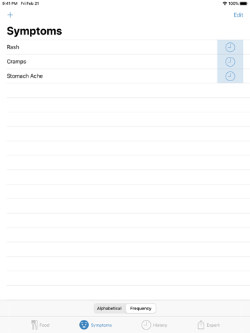 Food and Symptom Log screenshot 2