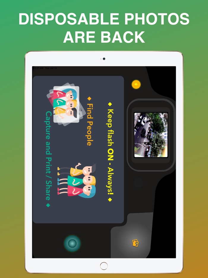 Disposable camera filter app