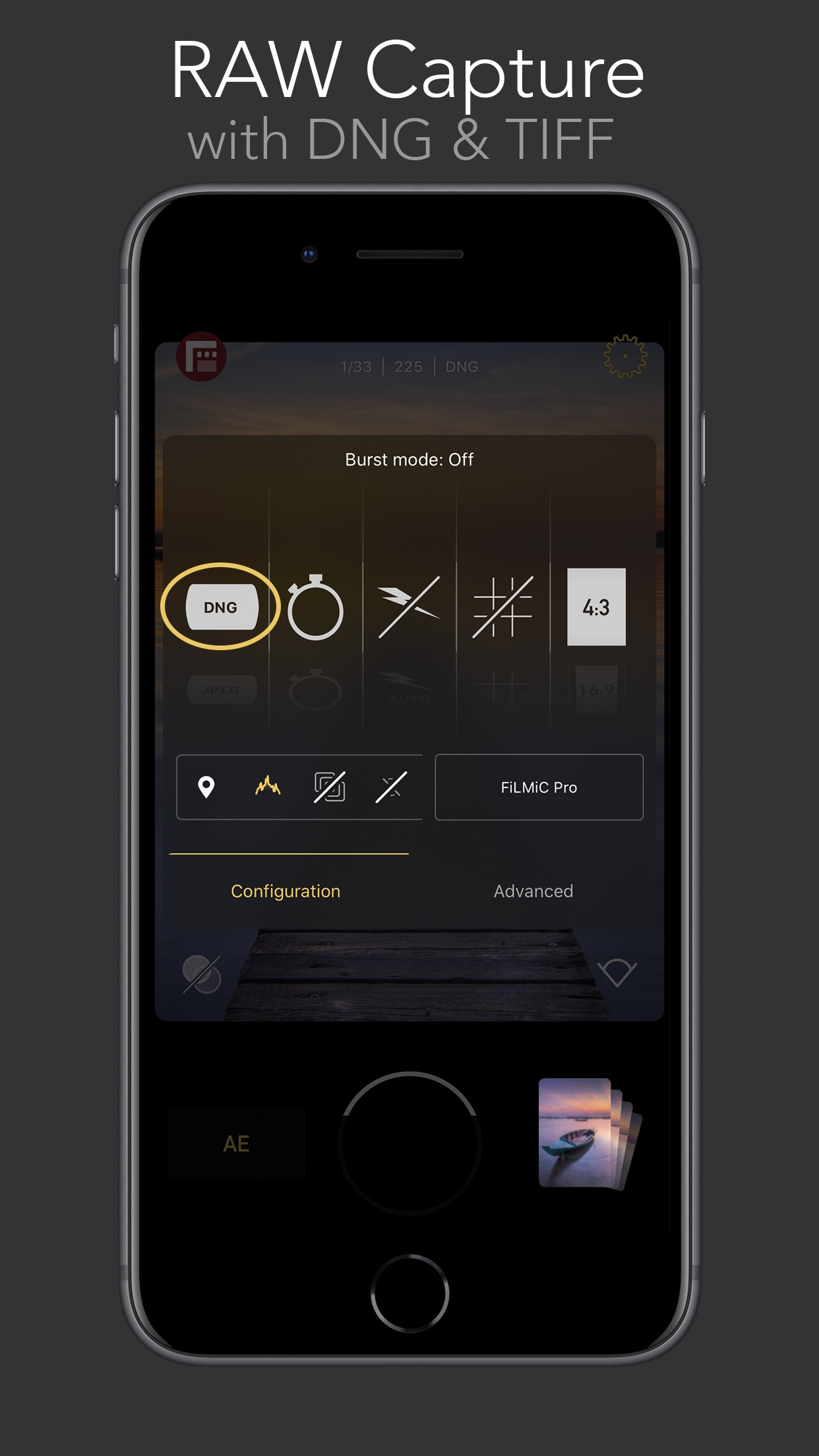 Screenshot do app FiLMiC Firstlight: App de foto