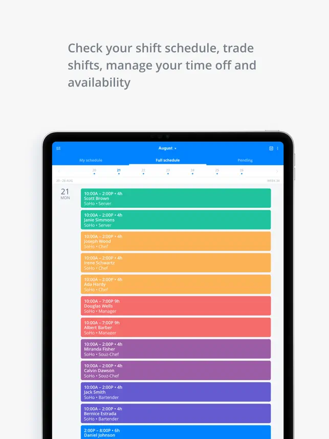 Captura 2 Sling: Employee Scheduling App iphone