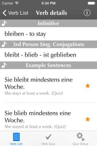 German Irregular Verbs screenshot 2