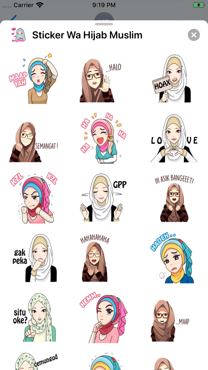 Sticker Wa Hijab Muslim