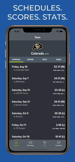 Colorado Football Schedules