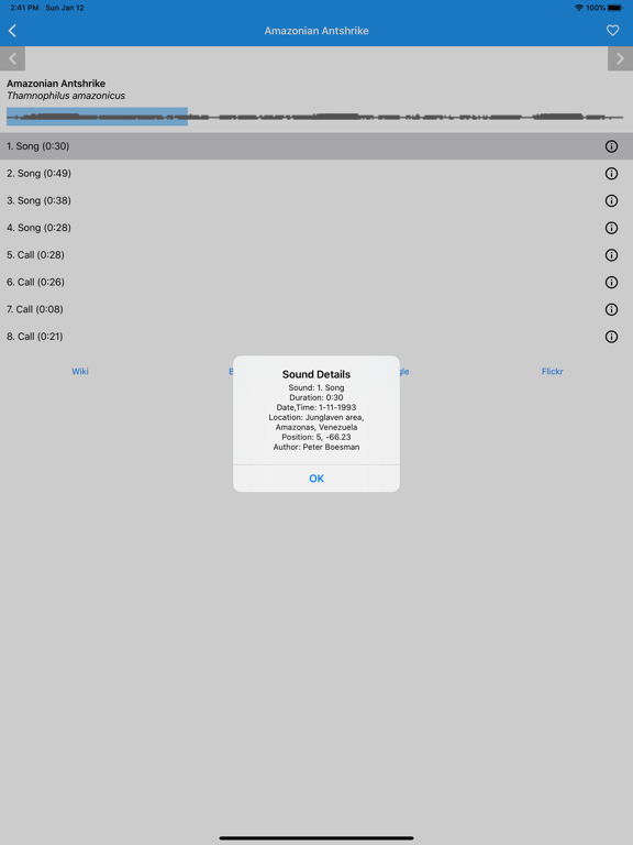Screenshot #6 pour BirdSounds Colombia