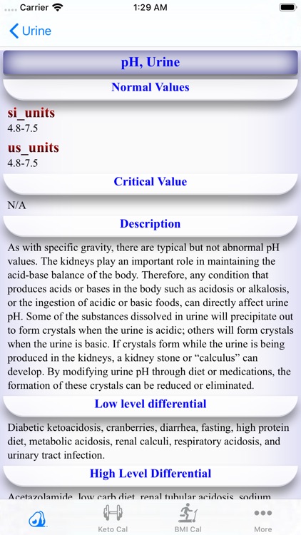 Lab Test Values