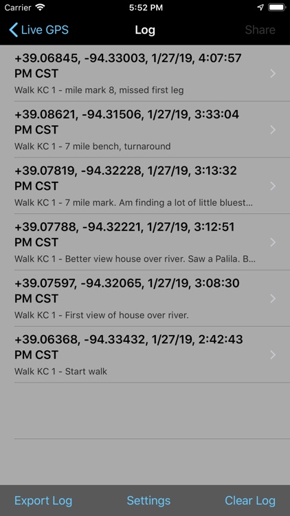 Log GPS
