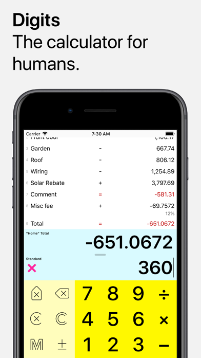 Digits Calculator for iPad + iPhone Screenshot 2