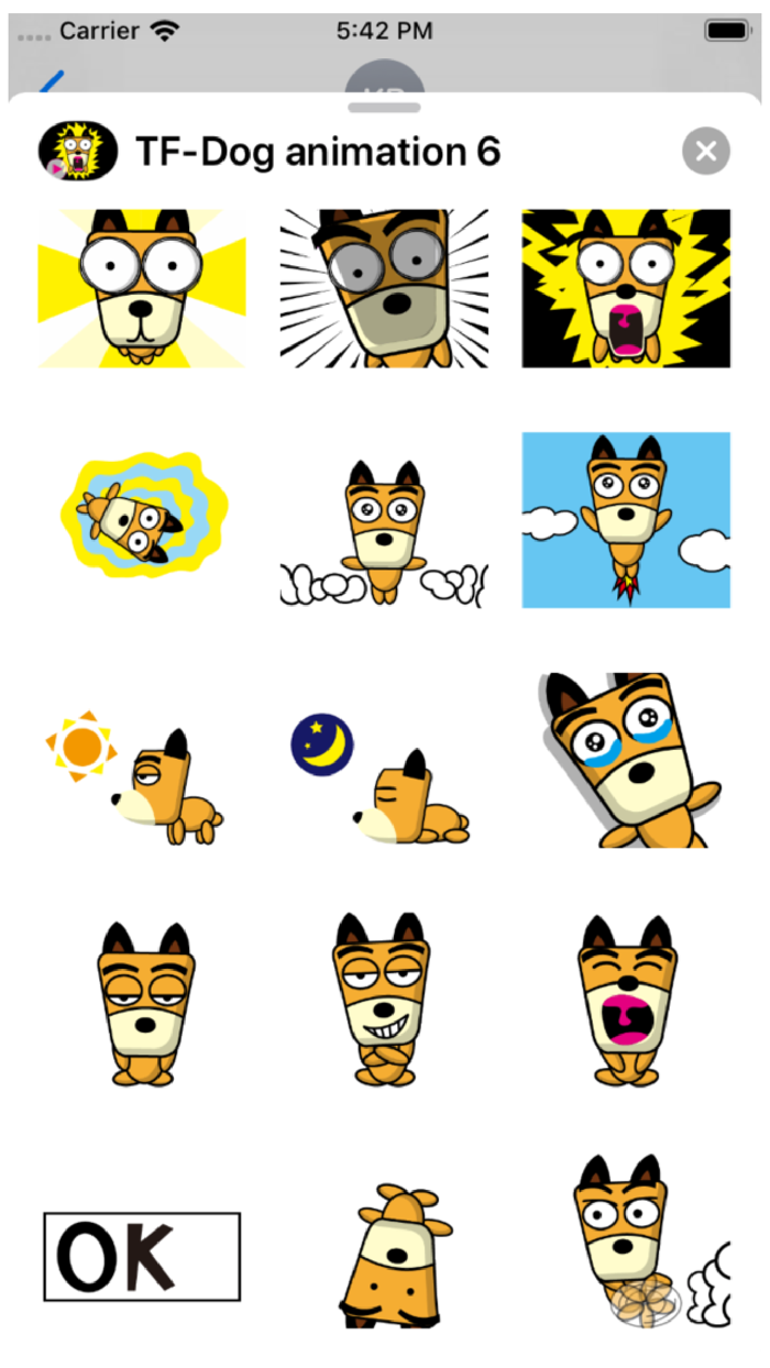 TF-Dog Animation 6 Stickers
